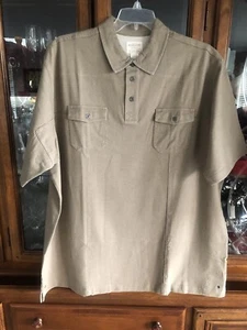 VTG Eddie Bauer Shirt Mens 2XLT Clay 1/4 Button Vented S/S Pockets Outdoor NWT - Picture 1 of 18