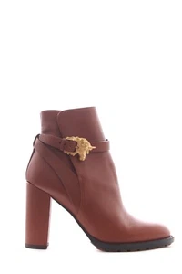 Valentino Garavani Unicorn-Buckle Leather Ankle Boots / Cognac / RRP - Picture 1 of 6