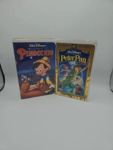 Walt Disney Pinnocchio & Peter Pan VHS 1998, 45th Anniversary Limited Edition - Picture 1 of 9