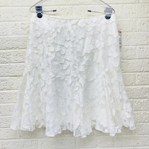 NWT‼ WILLI SMITH Sz 4 Ivory Off-White Trumpet Flare Lined Skirt • FREE S/H‼ - Picture 1 of 10