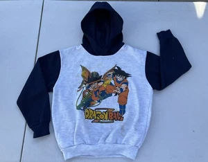 Vintage Dragon Ball Z Goku Gray Blue Pullover Hoodie Sweatshirt Youth - Picture 1 of 24