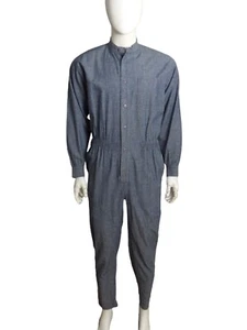 ISSEY MIYAKE- 1980s Blue Cotton Coveralls, Size Small - Picture 1 of 4