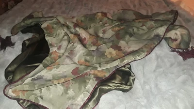 Muted color Throw with Burgundy Trim-NWOT-40X60-Handcrafted - Image 1 of 4