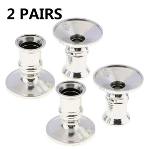 4x Single Straight Taper Candle Stick Holders Table Candles Party Decor - Picture 1 of 18