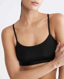 Calvin Klein Women's Sz L Form to Body Natural Unlined Bralette Bra QF6757 Black - Picture 1 of 6