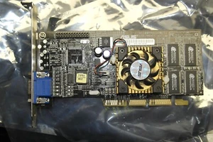 ASUS AGP-V7100PRO/32 Nvidia GeForce 2 MX400 32 MB Video VGA AGP card BLACK - Picture 1 of 5