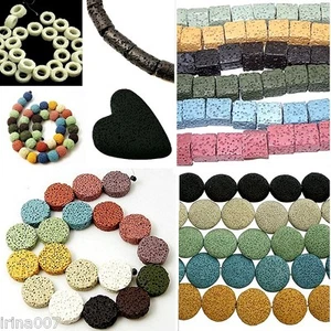 NATURSTEIN   LAVA   PERLEN   BEADS  ANHÄNGER  FARBEN  und  FORMEN  WAHL   /L2 - Bild 1 von 19