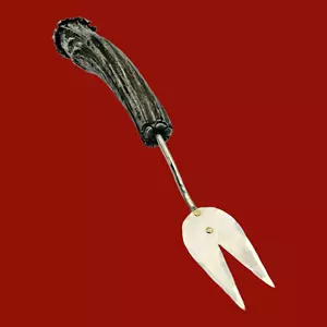 Ben Caldwell Tennessee Silvermith Sterling con manico corna forchetta carne #11864 - Foto 1 di 7