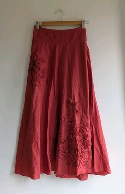 Rocha. John Rocha Long Coral Skirt with Flower Ruffle Detail – Size 12 – VGUC  - Image 1 of 4