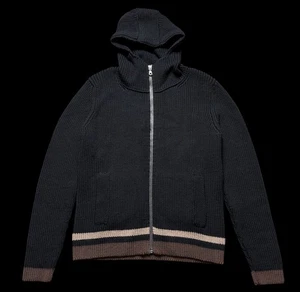 Men’s Dolce & Gabbana Chunky Knit Wool Hoodie Size 48 Black Wool - Picture 1 of 14
