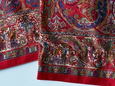 RARO Par RALPH LAUREN *GALAHAD Rojo ~ FUNDAS DE ALMOHADA ESTÁNDAR Satén Vintage Paisley Foto 1 de 4