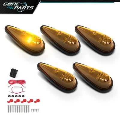 GONEPARTS 9LED Amber Teardrop Cab Marker Lights Replacement Fit For Motorhome 5Pcs