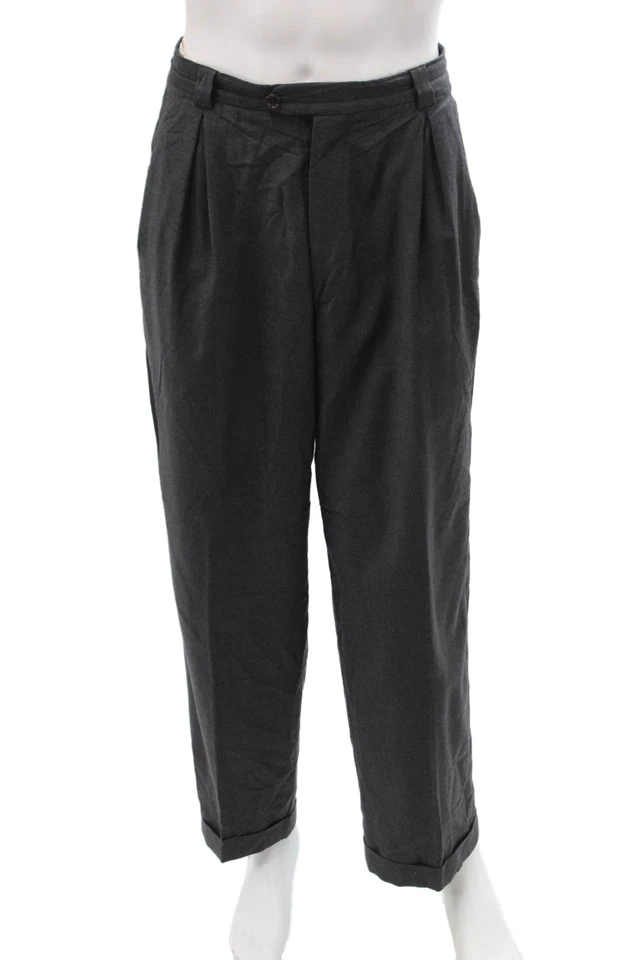 Pantalones de vestir Armani Collezioni para hombre gris oscuro lana cachemir talla 36 Foto 1 de 4