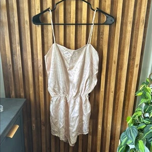 Vintage 100% Silk PJ Romper. Size S - Picture 1 of 7