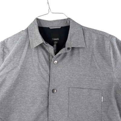 Vuori Shirt Jacket Men's Medium Gray Atlas Insulated Button Down Pockets Shacket - Image 1 of 4