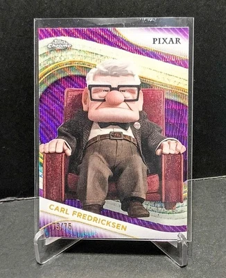 2025 Topps Chrome Disney /75 CARL FREDRICKSEN 173 UP Purple Wave Refractor Pixar - Image 1 of 3