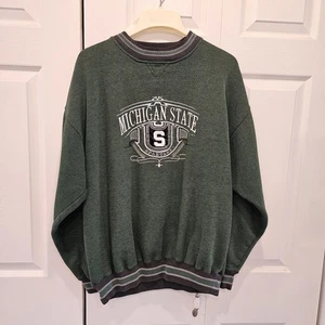 Michigan State Spartans Sweatshirt Sz Large Midwest Embroidery Knit Sweater MSU - Picture 1 of 11