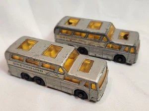 (2) Vintage Matchbox Lesney #66 Greyhound Coach Bus. England No 66. Free shipng! - Picture 1 of 12