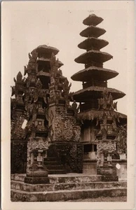 BALI, Indonesia Foto RPPC Postal Templo Hindú PURA BESAKIH, Monte Agung Años 50 - Imagen 1 de 2