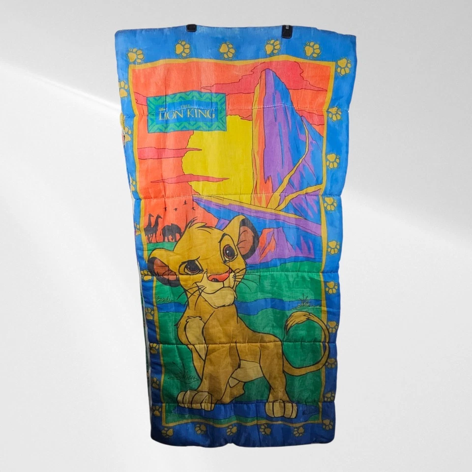 Saco de dormir vintage años 90 Disney El Rey León Simba niños 30x57" hecho en EE. UU. Foto 1 de 4