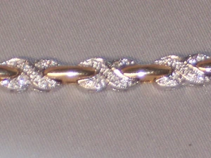 14K YELLOW GOLD DIAMOND BRACELET INFINITY OR X LINK APPROX 1 CARAT 14.8 GRAMS - Picture 1 of 5