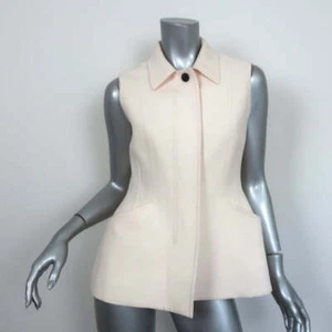 Christian Dior Vest Ivory Wool-Silk Size US 8 Zip & Button Up Sleeveless Jacket - Picture 1 of 9
