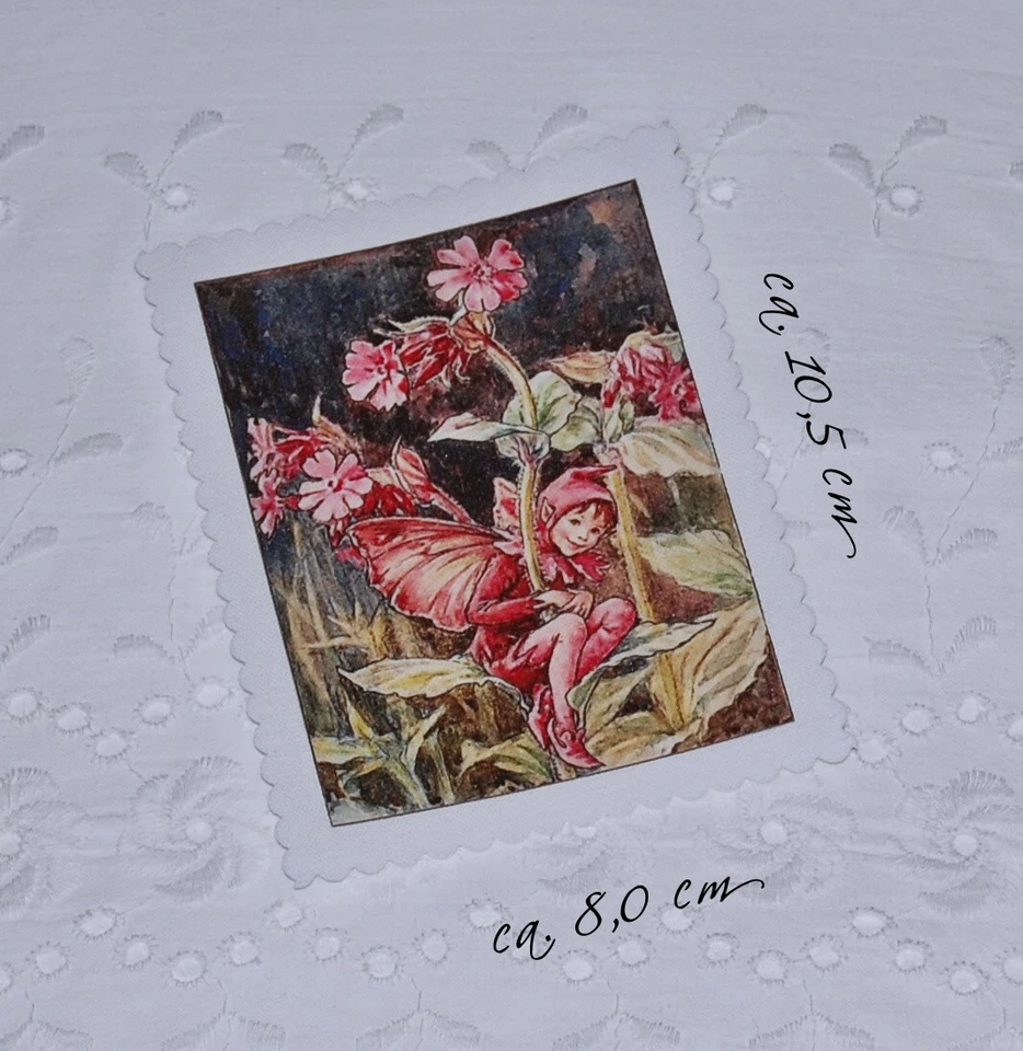 nostalgische Applikation Aufnäher Patches Fairy Elfe Vintage Nelke Lichtnelke - Bild 1 von 1