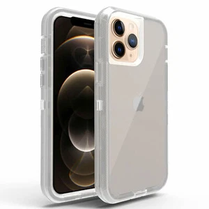 Funda híbrida transparente de grado militar para iPhone 15 Pro - Humo - Imagen 1 de 8