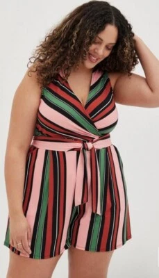 Новый с Ярлыками Torrid Studio вязаный Surplice Детский комбинезон Sz 4 4 X цветной полоски галстук замочная скважина назад - Изображение 1 из 4