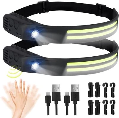 Winthai Stirnlampe Kopflampe 230° Weitwinkel IPX4 450 Lux 5 Modi 1500mAh 95g