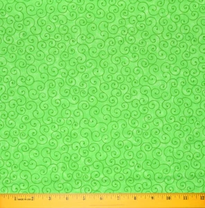 Grüne Wirbel Stoff - HALBER YARD - 100% Baumwolle - Nähen Quilten hell Kiwi Limette - Bild 1 von 1