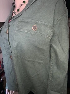 Neu Jaket de Leinen Größe XXL Farbe grün oliv #2 - Bild 1 von 12