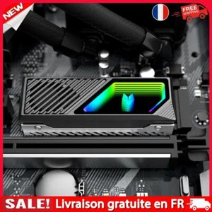 fr M.2 2280 SSD Heatsink 5V 3Pin ARGB SSD Radiator with Thermal Silicone Pad(Bla - Photo 1/8
