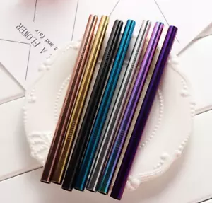Premium Stainless Steel Extra Wide Metal Drinking Straw Bubble Tea 7 Color Avail - Picture 1 of 27