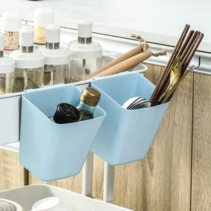 4 Pcs Storage Hanging Basket Bucket Rolling Cart Organizer Bins Shelving - Picture 1 of 12