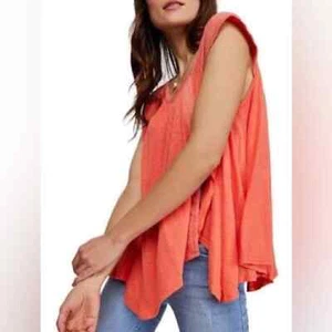 Free People übergroßes ""Keep it Freizeit-T-Shirt"" orange Größe Small - Bild 1 von 12