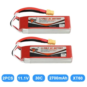 2Pcs 11.1V 2700mAh 30C Li-po Battery with XT60 Plug for RC Car RC Truck RC Boat - Picture 1 of 5