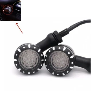 CNC Cut LED Black Turn Signal Light Brake Running Lamp For Harley Yamaha BMW KT - Picture 1 of 6