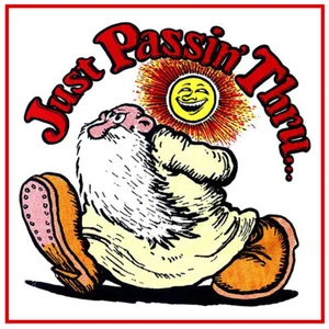 JUST PASSIN THRU HOT ROD RAT FINK MOTORCYCLE RACING STICKER - Bild 1 von 1