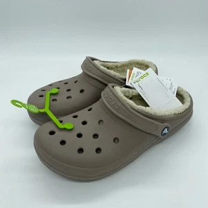 Crocs Classic Lined Slip On Clogs Warm Comfort Solid Bone Size 10 Womens - Picture 1 of 6