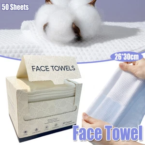 Face Towel Set Disposable Soft Cleaning Towels in Paper Box for Skincare Travel - Picture 1 of 12