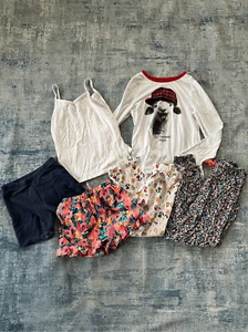 Justice Primark Girls Clothing Mini Lot Long Sleeve Tee Pants Shorts Size 7 - 8 - Picture 1 of 12