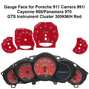 Gauge Face for Porsche 911 Carrera 991/Cayenne 958/Panamera 970 GTS Red 300KM/H - Picture 1 of 6