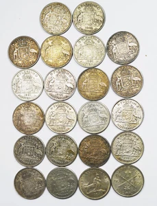 22pc Australia Florin Two Shillings Silver Coins Lot 1938-1957 - Picture 1 of 3