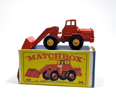 Matchbox Lesney No 69 Hatra Tractor Shovel Orange - Original Box Made in England - Bild 1 von 4