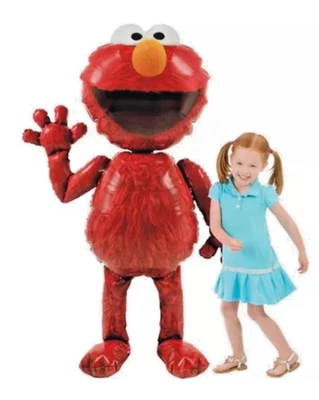 GLOBO DE ALUMINIO ELMO GIGANTE CALLE SÉSAMO 54" ALTO ~ ¡Elmo se desliza por el suelo! NUEVO Foto 1 de 4
