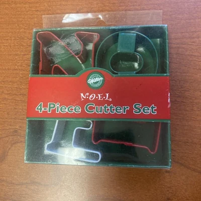 Novo Conjunto de 4 Cortadores de Biscoitos Wilton NOEL Formas Natal - Imagem 1 de 4