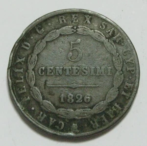ZALDI2010 - ITALY - SARDINIA. 5 CENTESIMI OF 1826 - Picture 1 of 2