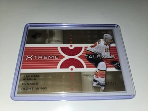 2002-03 UD SPx - Jarome Iginla- Xtreme Talents Gold Game Used (GU) Jersey 1/15 - Picture 1 of 9