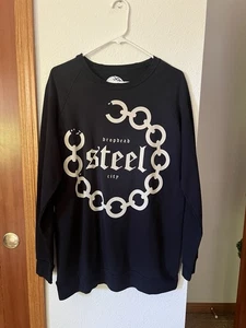 Sudadera Drop Dead Steel City cuello redondo negra gótica ropa de calle para hombre pequeña - Imagen 1 de 5